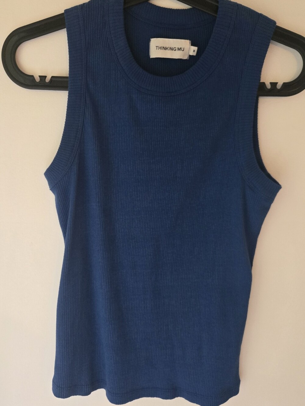Thinking Mu Women's Ribbed Sleeveless Tank Top - Blue